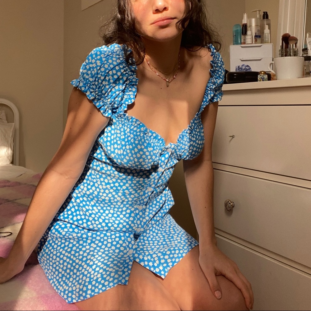 With Jean Isabelle Dress Daisy Blue